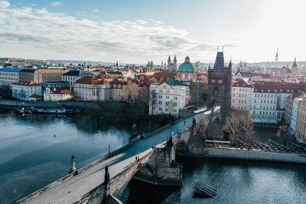 Vltava Nehri Üzerindeki Charles Köprüsü Prag Manzarası Prag Eski Şehir — Stok fotoğraf