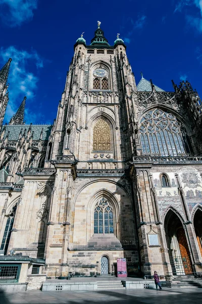 Zamek Vitus Katedra Widok Pragi Szczegóły Pragi Starym Mieście Czechy — Zdjęcie stockowe