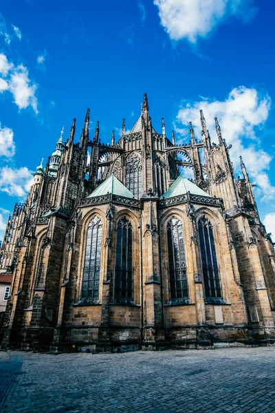 Castelo São Vito Catedral Vista Praga Detalhe Praga Cidade Velha — Fotografia de Stock