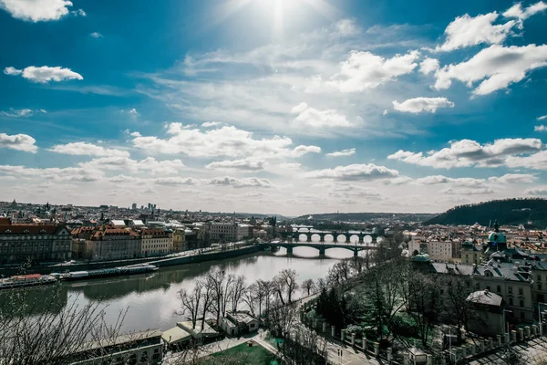 Vista Praga Puente Carlos Sobre Río Moldava Detalle Praga Ciudad —  Fotos de Stock