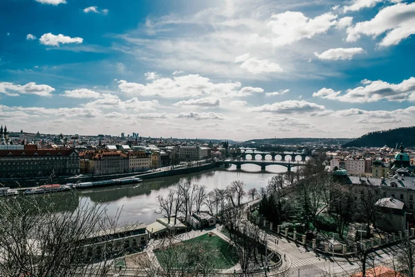 Veduta Praga Ponte Carlo Sul Fiume Moldava Dettaglio Della Praga — Foto Stock