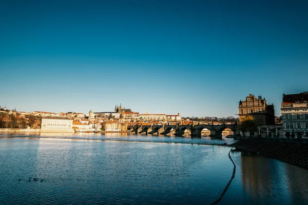 Puente Carlos Sobre Río Moldava Vista Praga Detalle Praga Ciudad —  Fotos de Stock