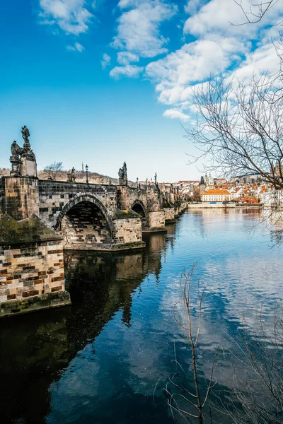 Ponte Carlo Sul Fiume Moldava Veduta Praga Dettaglio Della Praga — Foto Stock