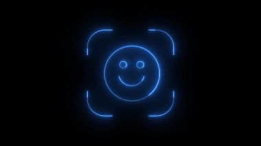 Bu renkli bir animasyon, siyah bir arkaplanda neon ışıkla parlayan bir grup mutlu yüz simgesi içeriyor. Dijital kavramlar ve modern tasarım için mükemmel bir döngü hareketi grafiği..