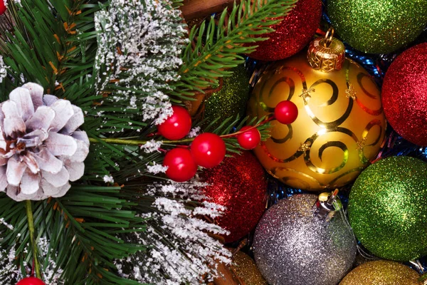 Kerstballen Decoratie Kleur Achtergrond — Stockfoto