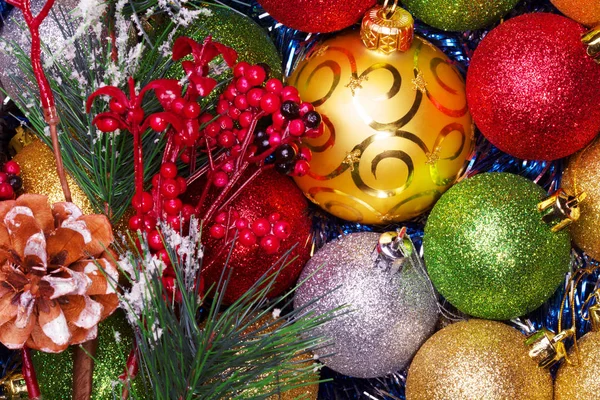 Kerstballen Decoratie Kleur Achtergrond — Stockfoto