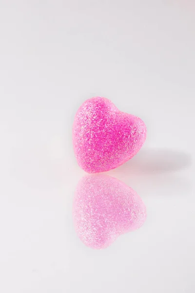 Рожеве Серце День Святого Валентина Білий Фон — стокове фото