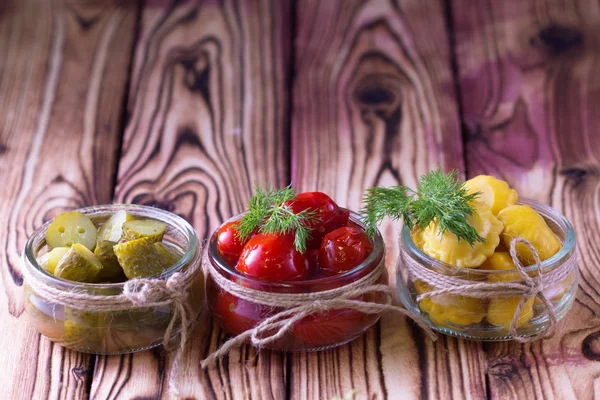 Jars of fermented vegetables.