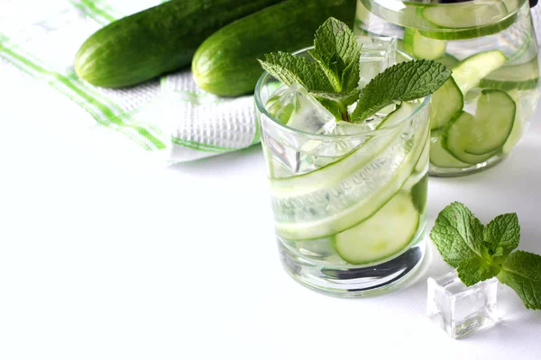 Infused cucumber water with mint. Detox water