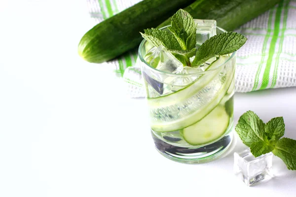 Infused cucumber water with mint. Detox water