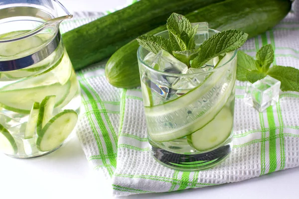 Infused cucumber water with mint. Detox water