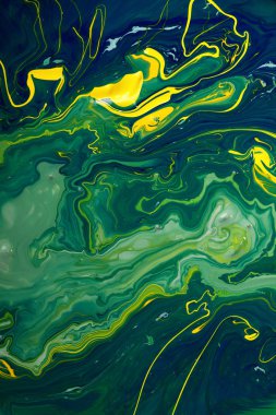 Akrilik boyalar karışımı soyut sıvı mermer doku sıvı sanatı. Derin renkli arka plan