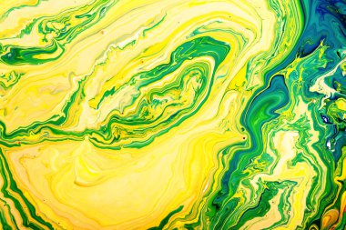 Akrilik boyalar karışımı soyut sıvı mermer doku sıvı sanatı. Derin renkli arka plan