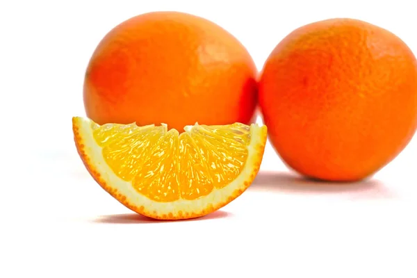 Primer Plano Las Naranjas Sobre Fondo Blanco — Foto de Stock