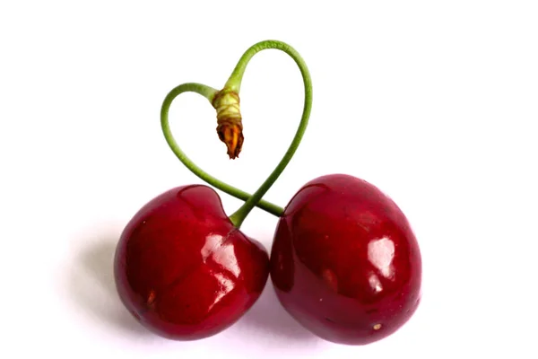 Cherries White Background — Stock Photo, Image