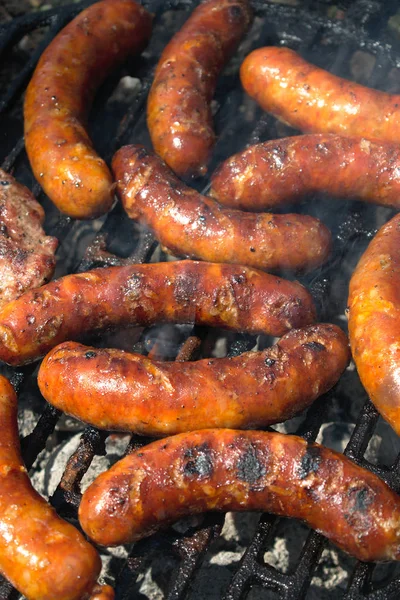 Close Van Worstjes Grill — Stockfoto