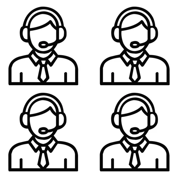 Arama Merkezi Ajanı Simgesi Müşteri Desteği, Hizmet, İletişim, Yardım Hattı Vektörünü Ayarla