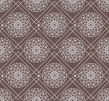 Kumaş, duvar kağıdı veya web için geometrik çizgi çiçek arka plan.