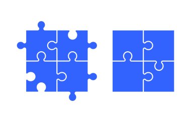 Siyah geometrik yapboz parçaları, çizgiler ve şekillerden oluşan çocuklar bulmaca oyunu, beyaz arkaplanda yapboz çizimi, kart tasarımı, davetiye, duvar kağıdı, poster