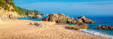 Panorama of beach in Spain, Ibiza clipart