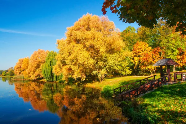 Sahne sonbahar manzara. Sonbahar