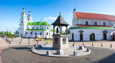 Minsk panoramik cityscape açık yaz gününde, Beyaz Rusya.