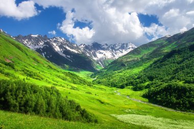 Dağları. Dağ vadisinin güzel manzarası. Doğal mounta