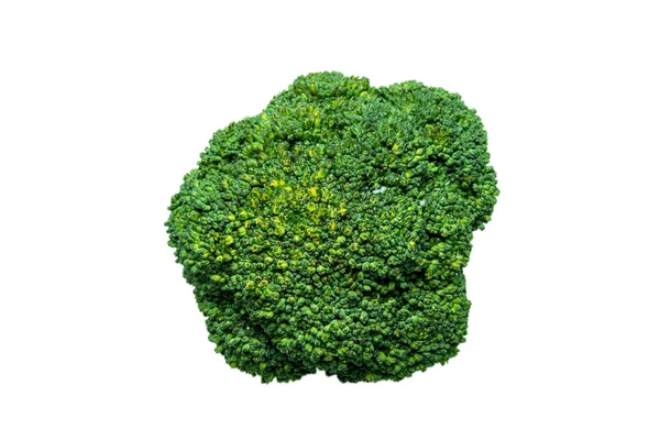 Vista superior de brócolis verde fresco isolado em branco — Fotografia de Stock