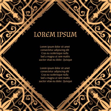 Lüks arka plan vektör. Altın Kraliyet desen. Retro gövde tasarımı güzellik spa, düğün töreni, tebrik kartı, yıldönümü şablon, menü kapsayan, Noel ve yeni yıl kavramları.