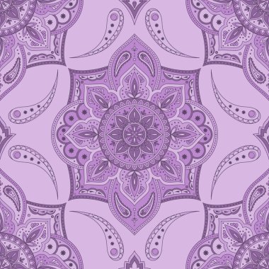 Çiçek Hint desenli tasarlamak vektör sorunsuz. Vintage çiçek etnik süsleme Farsça Halı kumaşlar için. Oryantal halk tasarım bohem yatak Tekstil, çingene yatak örtüleri, boho giyim, yoga duvar kağıdı için.