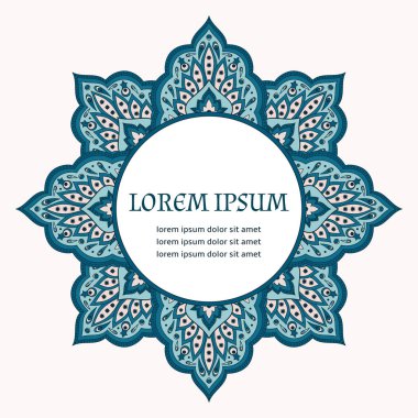 Çiçek Hint desenli tasarlamak vektör çerçeve. Kraliyet vintage çiçek etnik süs tasarım Hindistan lüks düğün, ramazan tebrik, Fas spa, kaydetmek tarihi, Gelin Duş, yıldönümü, tatil. 