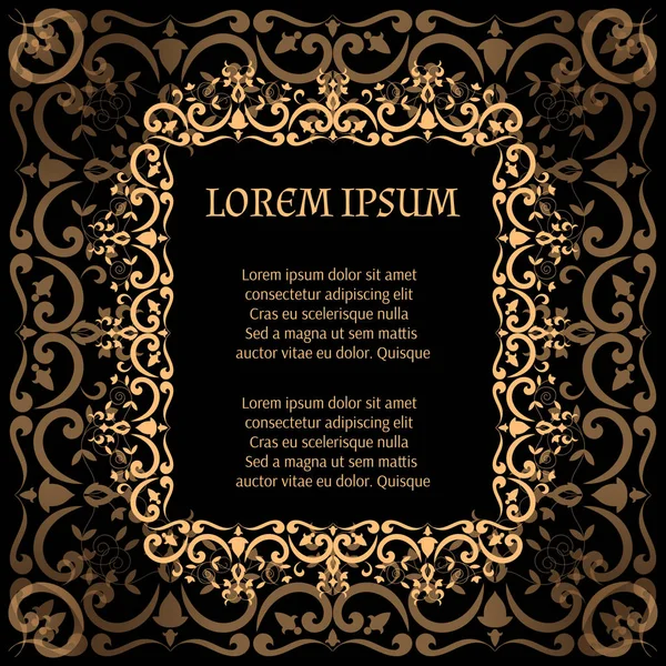 Kraliyet lüks arka plan vektör. Victoria altın kenarlık çerçeve desen çiçek motifi. Düğün davetiyesi, yıldönümü partisi için Vintage tasarım kaydetmek tarihi bildirimi kartı, spa Güzellik veya gelin salon el ilanı.