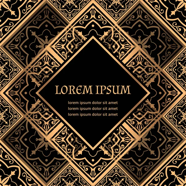 Lüks arka plan vektör. Altın Kraliyet desen. Güzellik spa, düğün töreni, tebrik kartı, yıldönümü şablon, menü kapsayan, Noel ve yeni yıl kavramları için Victoria gövde tasarımı.