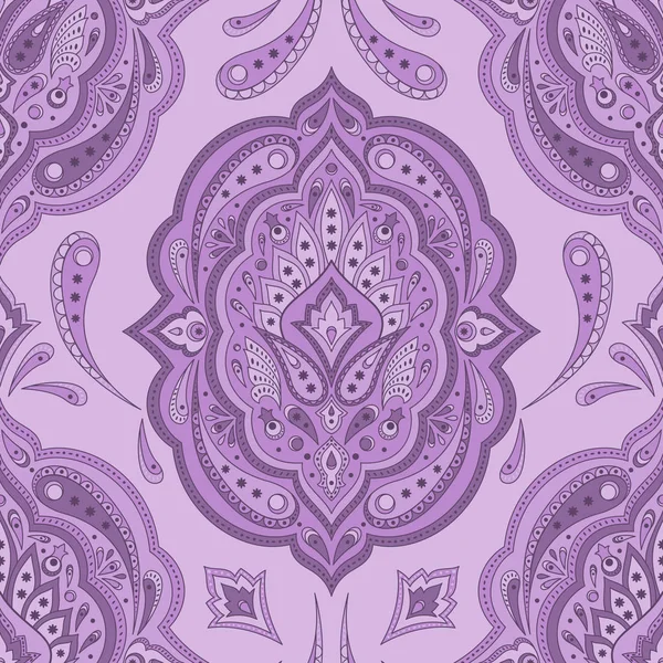 Çiçek Hint desenli tasarlamak vektör sorunsuz. Vintage çiçek etnik süsleme Farsça Halı kumaşlar için. Oryantal halk tasarım boho yastık, çingene yatak Tekstil, battaniye, yoga giyim, duvar kağıdı için.