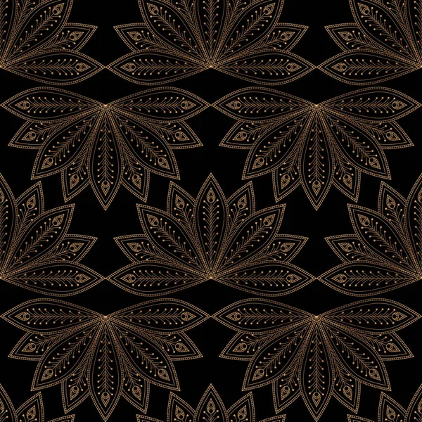 Lüks arka plan vektör. Fan tavus kuşu tüyleri kraliyet model sorunsuz. Güzellik spa salonları, yoga duvar kağıdı, düğün, düğün öncesi partisine davet, tatil Noel kartı şablonu için altın tasarım.