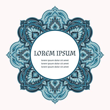 Çiçek Hint desenli tasarlamak vektör çerçeve. Türk vintage çiçek etnik süs tasarım Hindistan lüks düğün, ramazan tebrik, Fas spa, kaydetmek tarihi, Gelin Duş, yıldönümü, tatil. 