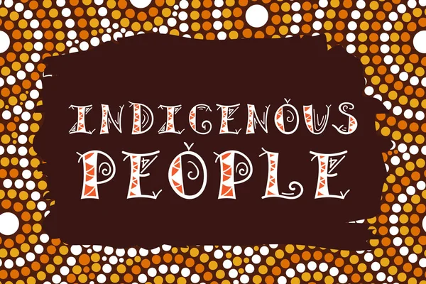 国际日的世界土著人民插画矢量 网页横幅或海报的原始字体模板 — 图库矢量图片