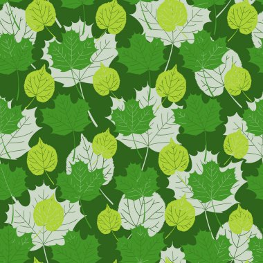 Yeşil orman tasarlamak vektör sorunsuz bırakır. Akçaağaç ağaç bitki örtüsü arka plan. Doğa Sonbahar afiş, duvar kağıdı, kağıt veya yağmur sezonu kartı şablonu kaydırma eko doğal paket için yazdırma.