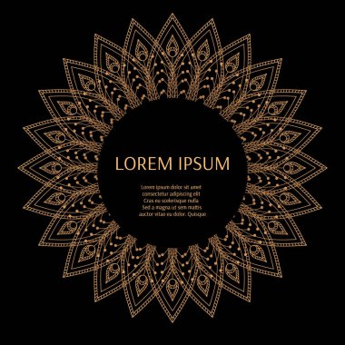 Lüks arka plan vektör. Tavus kuşu tüyleri Kraliyet tasarlamak çerçeve. Güzellik spa salonu logo afiş, düğün daveti, yıldönümü tebrik, tatil Noel kartı şablonu için altın oryantal tasarımı.