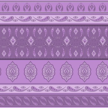Çiçek Hint desenli desenli vektör sorunsuz sınır. Vintage çiçek etnik süsleme Endonezya batik Malaya peştemâli kumaşlar için. Oryantal halk tasarım Çingene yoga giyim, boho yatak Tekstil, battaniye için.