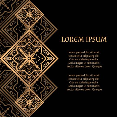Lüks arka plan vektör. Altın Kraliyet desen. Bağbozumu victorian döşemek için tasarımı güzellik spa, düğün töreni, tebrik kartı, yıldönümü şablon, menü kapsayan, Noel ve yeni yıl kavramları.