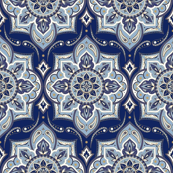 Vecteur Motif Paisley Indien Floral Sans Couture Fleur Vintage Ornement — Image vectorielle