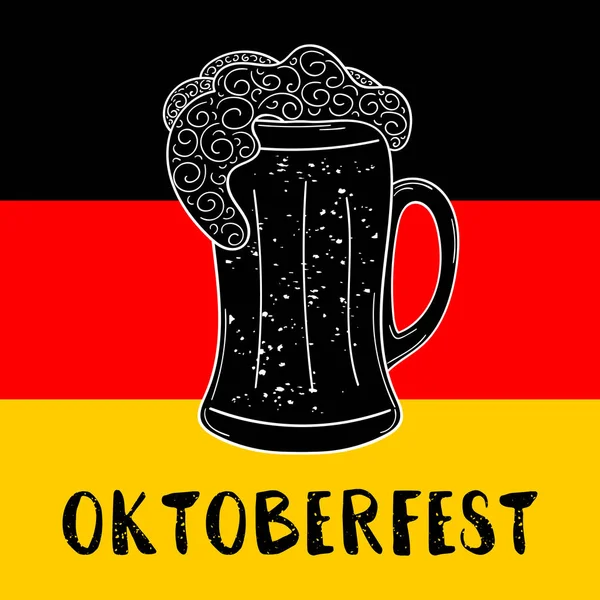 Oktoberfest Poster Vector Festival Della Birra Bar Festa Pub Tazza — Vettoriale Stock