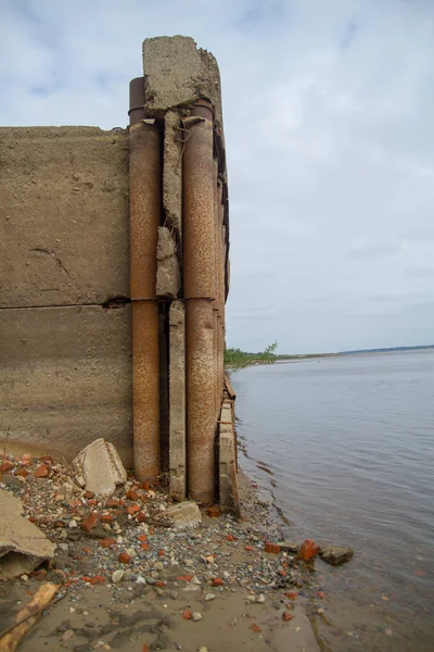 Betonmauer Der Alten Seebrücke — Stockfoto