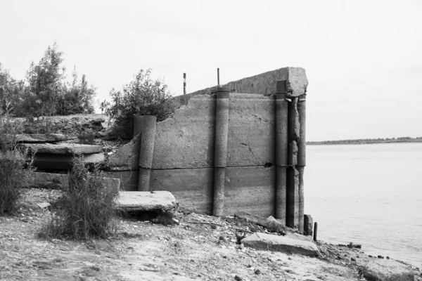 Betonmauer Der Alten Seebrücke — Stockfoto