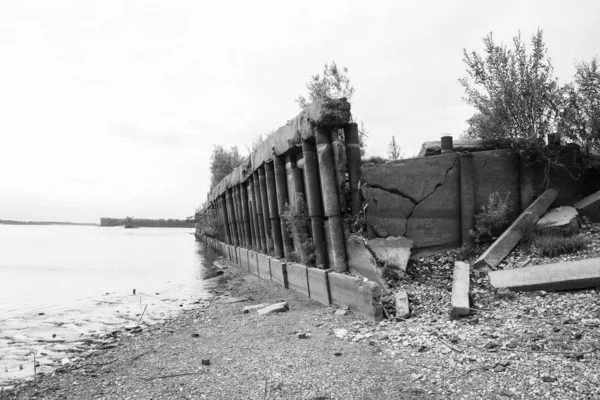 Betonmauer Der Alten Seebrücke — Stockfoto