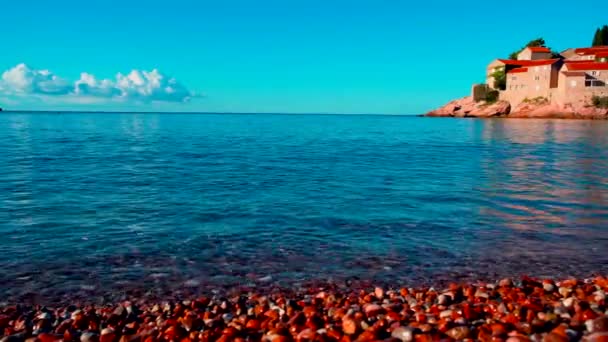 Havet Surfa Adriatiska Kusten Ljus Solig Dag Med Utsikt Över — Stockvideo