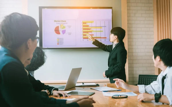 Business People Giving Presentation Boardroom Together — Stock Photo, Image