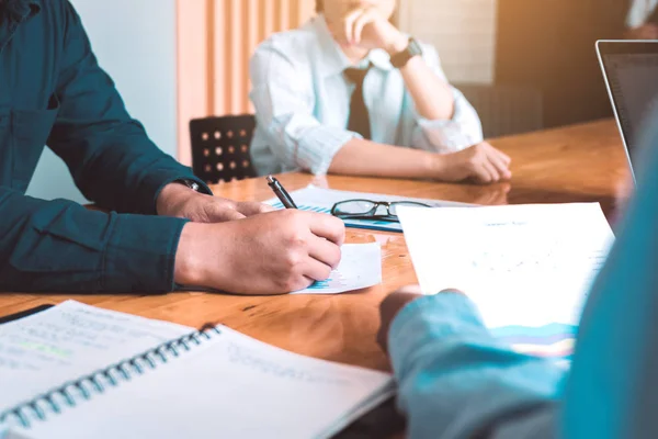 Boardroom Human Resource Business People Writing Paper Negotiating Contract — Stock Photo, Image