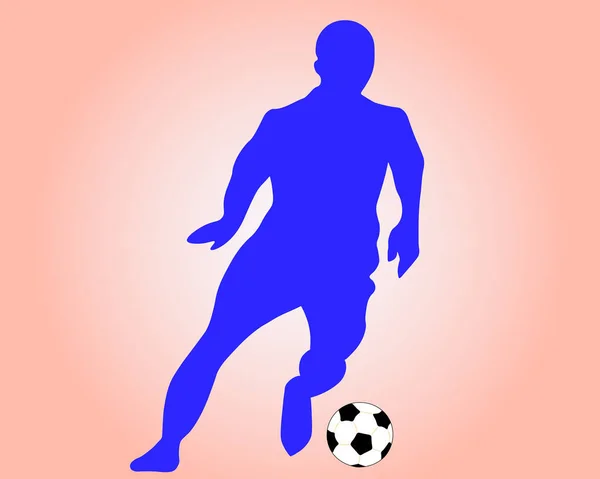 Bej renkli bir arka plan üzerinde izole bir futbolcu topuyla silueti olduğunu.